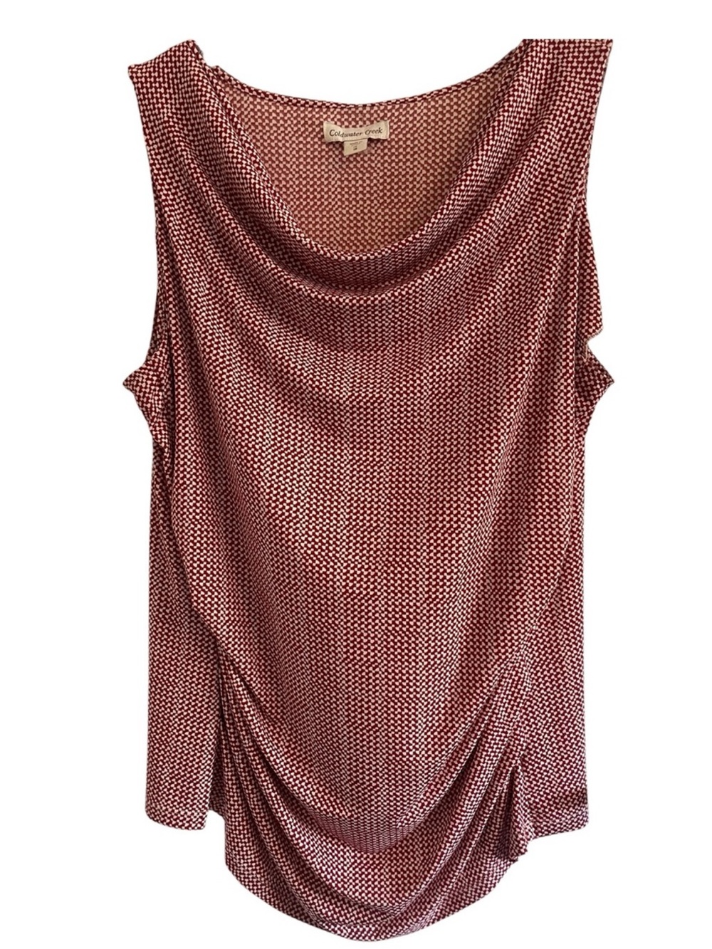 Coldwater Creek Sleeveless Top Draped Cowl Neckline Ruching
Both Sides Size 1X